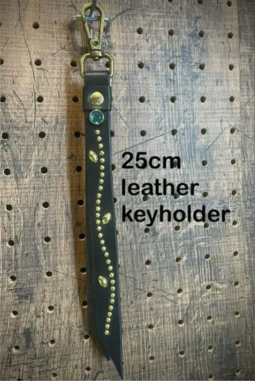 25cm 가죽 스터드 키링 그린 CALEE schott 좋아하는 분