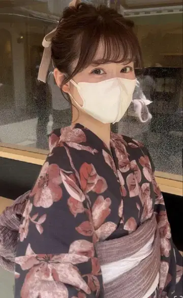 유카타 GRL 꽃무늬 유카타 세트!