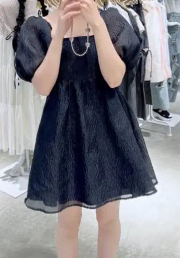 Heather3way 자카드 미니 원피스