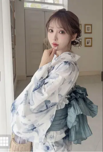 GRL 수채화 꽃무늬 유카타 세트 2WAY 세퍼레이트