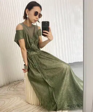 LACE KUNG FU DRESS 그린 S 사이즈