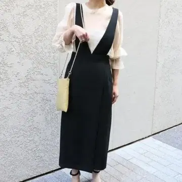 NOBLE 살로펫 스커트 오버롤 스커트 블랙