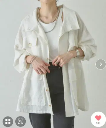 SHENERY 밀리터리 린넨 셔츠 자켓