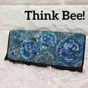 Think Bee! 싱크비 블루 로즈 장미 엠보 장지갑 컨디션 최상