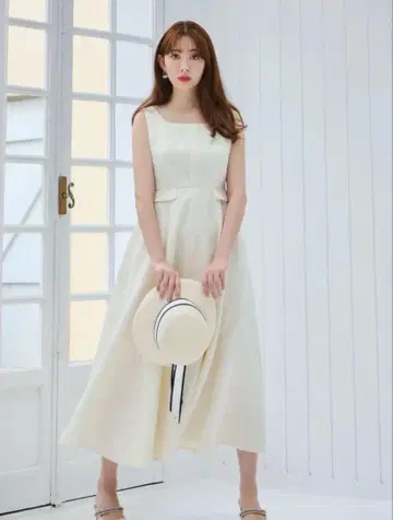 herlipto 아이보리 슬리브리스 원피스