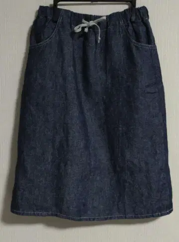 나카가와 마사시치 상점 린넨 데님 타이트 스커트 린넨 100%