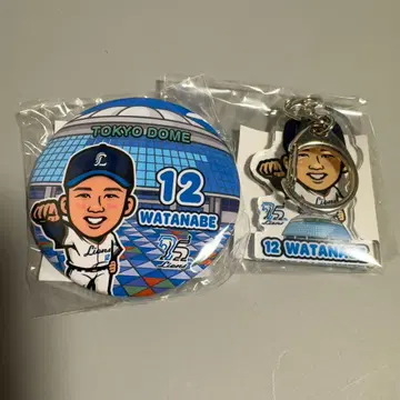 사이타마 세이부 라이온스 가챠 캔뱃지 아크릴 키링 와타나베 유타로
