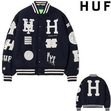 HUF 바시티 자켓 네이비 패치워크