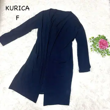 KURICA F 네이비 가디건 버튼리스 토퍼 커버올