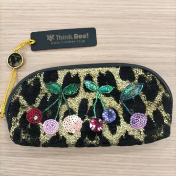 Think Bee! 자카드 직물 체리 파우치