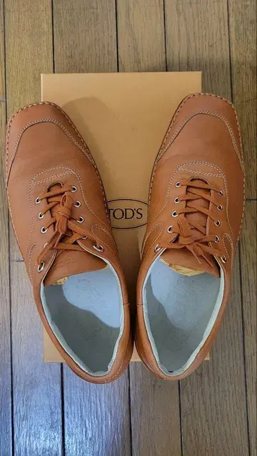 TOD'S 오렌지 가죽 캐주얼 슈즈