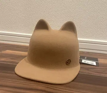 고양이 귀가 달린 베이지 모자 프리 사이즈
