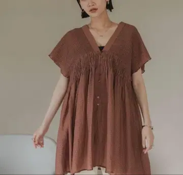 셔링 튜닉 프렌치 슬리브 로리즈팜 미사용 새상품 이번 시즌 신상