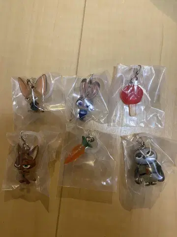 주토피아 가챠 메지루시 액세서리 전 6종 세트