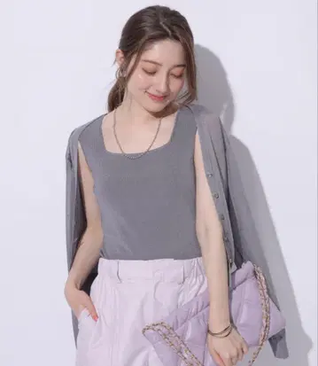 아푸와이저 리셰 그레이 탱크탑 시어 가디건 세트