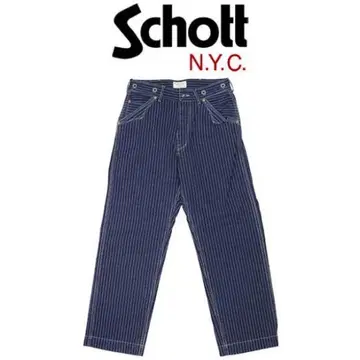 Schott 스트라이프 데님 팬츠 네이비