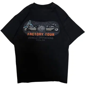 USA제 할리 T FACTORYTOUR 양면 프린트 할리데이비슨