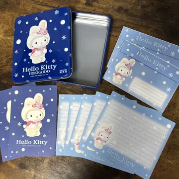 헬로키티 HELLO KITTY 레터 세트 홋카이도 한정 캔 눈 토끼