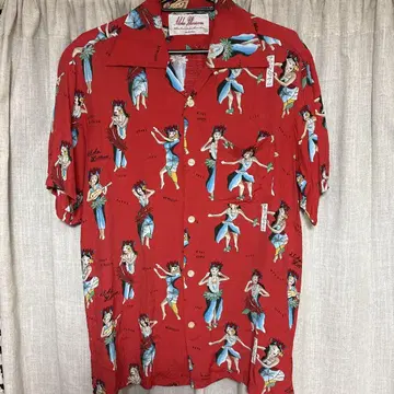 Aloha Blossom HULA GIRL 알로하 셔츠 새상품급