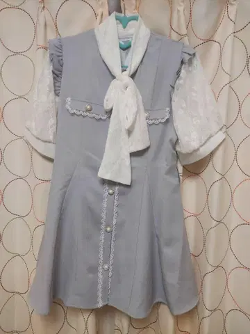 유메텐보 디어마이러브 보타이 레이스 비쥬 벨트 원피스 미니 L