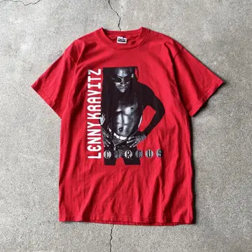 90s Lenny Kravitz Circus 투어 티셔츠 레드 L