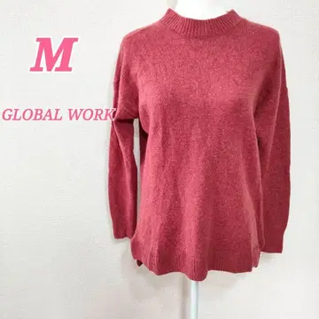 GLOBAL WORK 핑크 긴팔 니트 M 걸리시 내추럴 코디