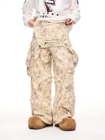 Peoplestyle 카모플라쥬 카고 팬츠 살로펫