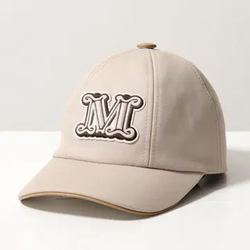 Max Mara M 로고 베이지 야구 모자