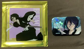 BLEACH 후목 루키아 홀로 가공 스퀘어 캔뱃지 아크릴 코스터 2개
