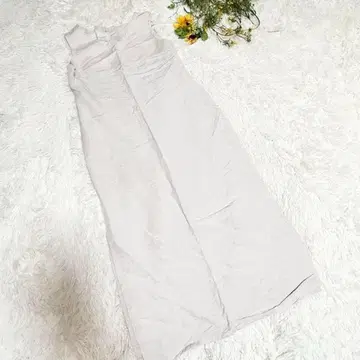 a949 로라 애슐리 마 혼방 슬릿 종아리 기장 원피스 슬리브리스
