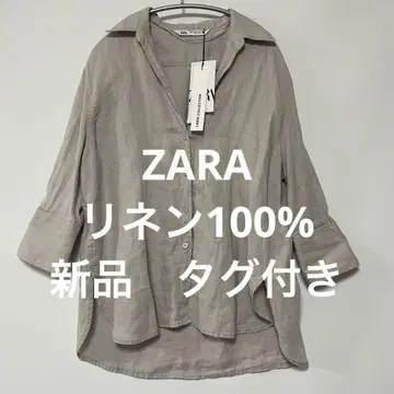 자라 상의 셔츠 린넨 100% 새상품 택 포함 7부 소매