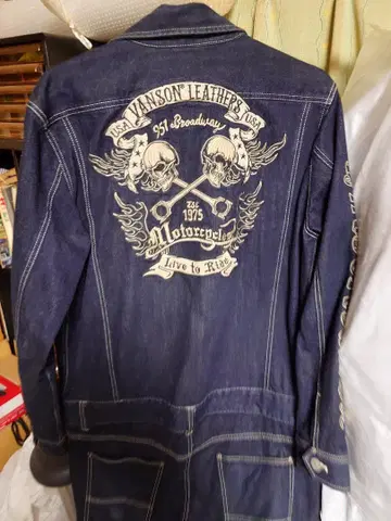 Hanson Leathers 바이커 데님 자켓