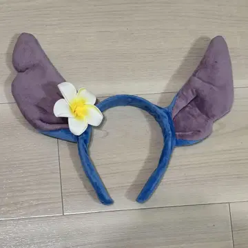 스티치 귀 머리띠 (꽃 포함)