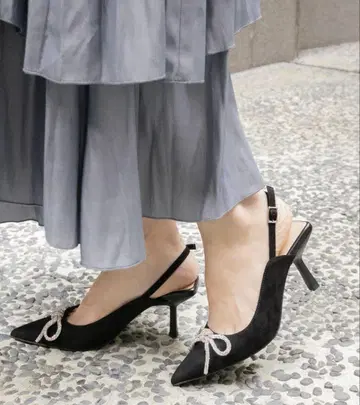 란다 RANDA 비쥬 리본 펌프스 블랙