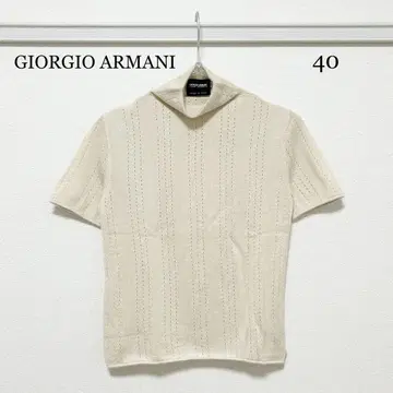 0109 GIORGIO ARMANI 하이넥 반팔 스웨터 40 사이즈
