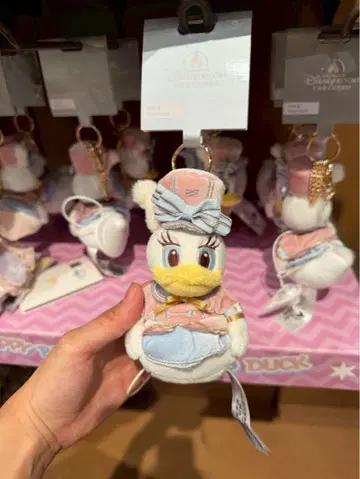 상하이 디즈니 도날드 생일 데이지 봉제 인형 키체인 키링