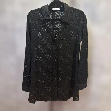 DELYLE BOUTIQUE 블랙 레이스 긴팔 셔츠