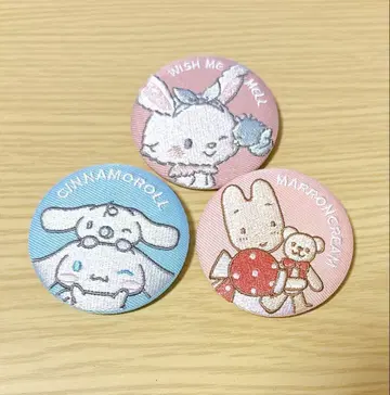 산리오 자수 캔뱃지 시나모롤 마론 크림 위시 미 멜