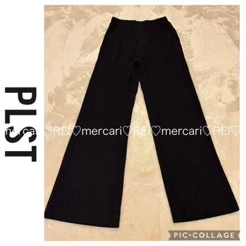 PLST 플라스테 플리츠 와이드 팬츠 릴랙스 블랙 검정