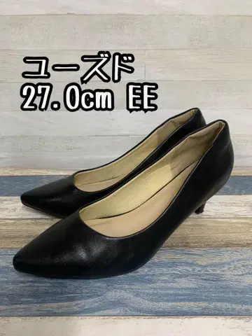 유즈드 27.0cm EE 블랙 계열 심플 7cm 하이힐 x207