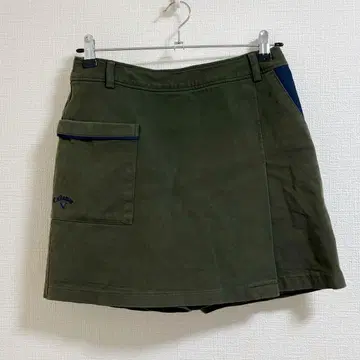 캘러웨이 스커트형 숏 팬츠 올리브 그린 로고 골프
