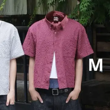 벨벳 크롭드 체크 셔츠 M