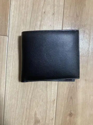 블랙 두겹 지갑 이탈리아 천연 가죽