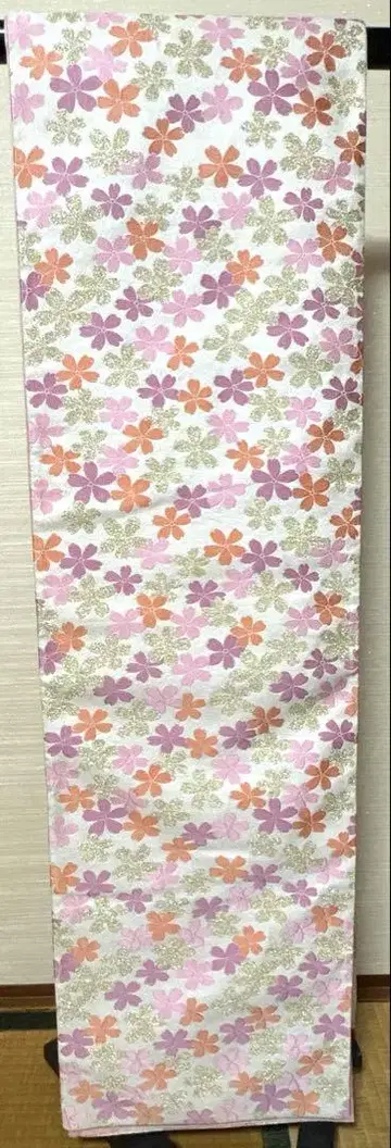 젠쓰 아이보리 핑크 벚꽃 후쿠로 오비