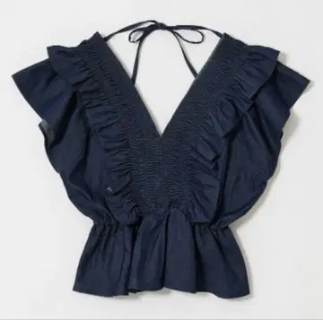 MOUSSY SHIRRING RUFFLE PEPLUM 상의