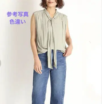 미라 오웬 2way 사양 슬리브리스 보타이 블라우스 네이비