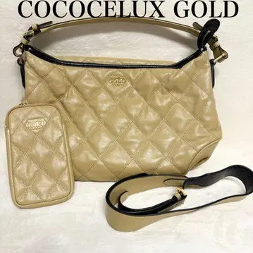 COCOCELUX GOLD 다이아몬드 가죽 2way 백 부속물 있음