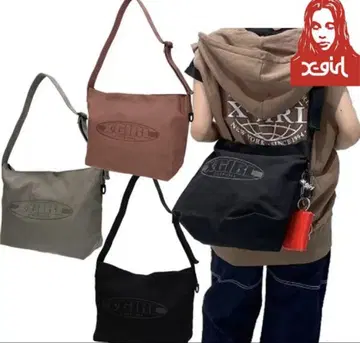 X-girl/CANVAS MESSENGER BAG 올리브