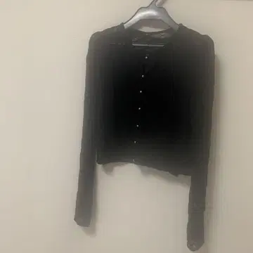 Lilly brown 시어 니트 가디건 블랙