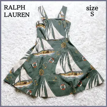 RALPH LAUREN 랄프 로렌 마린 패턴 원피스 린넨 혼방 S